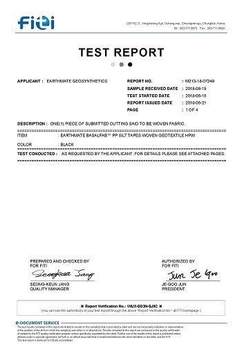 BASALFAB HPW500 Testing Report | FITI,South Korea