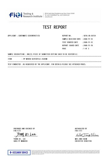 BASALFAB HPW250 Testing Report | FITI,South Korea