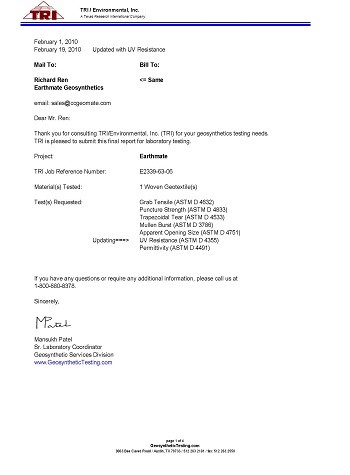 BASALFAB PWG250LBS Testing Report | TRI,U.S.A