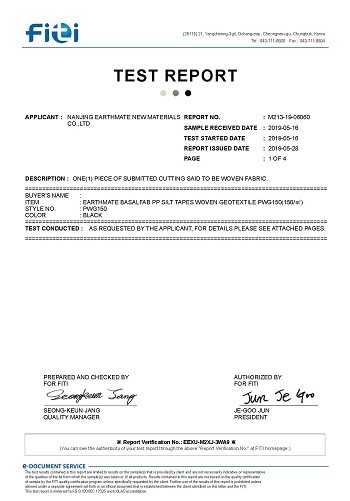 BASALFAB PWG150 Testing Report | FITI,South Korea