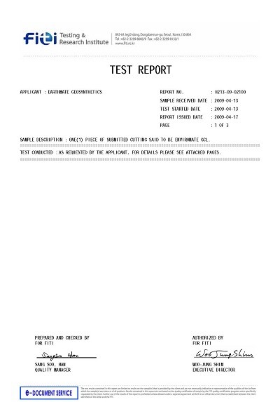 BENTOSEAL GCL4800 Testing Report | FITI, South Korea